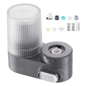 Faucet Mount Water Filter, Vertical Water Purifier for Sink Tap, Carbon Fiber Filter, Removes Chlorine Lead with 3 Filters