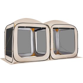 Screen House Tent, 12 x 6 ft, 2 in 1 Pop Up Screen Tent, Portable Screened in Canopy with Carry Bag, Netting Sides, Ground Stakes, for Garden, Pa