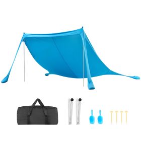 Beach Tent Sun Shelter, UPF50+ Sun Protection, 6.6 ft Tall, 11 x 11 ft, Easy Pop Up Beach Canopy with Sandbags, Stability Poles, Sand Shovels