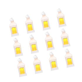 12 Pcs Decorative Candle Lantern, LED Electric Flameless Candle, Plastic LED Holder with Glass