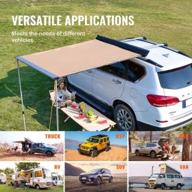 Car Side Awning, Large 6.6' x 8.2' Shade Coverage Vehicle Awning, PU3000mm UV50+ Retractable Car Awning with Waterproof Storage Bag, Height Adjus
