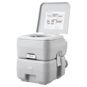 Portable Toilet for Camping, Porta Potty with Carry Bag, 5.3 Gal Waste Tank & 3.2 Gal Flush Tank, Push-Button Pressurized Flush Commode