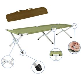 Portable Folding Camping Cot with Carrying Bag Army (Green)