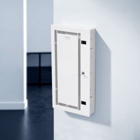 Structured Media Center Enclosure 28 In With Vented Hinged Door Cable Management (Option: White)