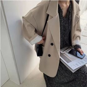 New Women's Coffee Suit Jacket Spring And Autumn (Option: Off white-M)