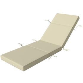 Chaise Lounge Cushion, 4" Thick Outdoor Lounge Chair Cushions with Ties for Patio, 26" x 80", Cream White (Option: Cream White-510x440x160 mm)