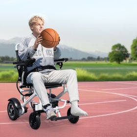 Electric Wheelchair 300lbs Capacity Foldable Lightweight 13 Mile (Option: White)