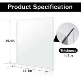 Clear Acrylic Sheet, 0.125Inch Thick (Option: 36x36in 3pack)