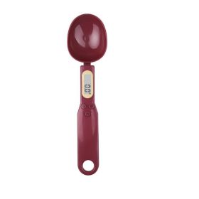 Kitchen Scale Measuring Spoon Scale Compact Food Weighing Scale For Dry And Wet Ingredients (Option: Purplish Red)