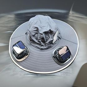 Portable Outdoor Sun Hat With Built-in Cooling Fan Wearable Design, Ideal For Outdoor Activities (Option: Gray)