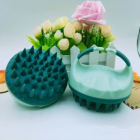 Factory Direct Sales Amazon Hot Sale Hand-held Silicone Shampoo Brush Massage Brush Shampoo Comb Bath Massage Tool (Option: Emerald)