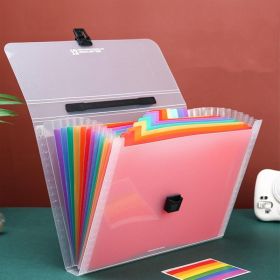 Large Capacity Accordion File Organizer 13 Pockets A4 Rainbow Expanding File Folder For Cards, Letter, A4 Paper, Document (Option: Assorted Color)