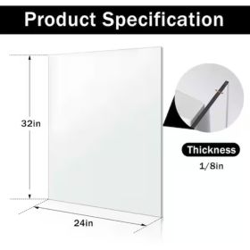 Clear Acrylic Sheet, 0.125Inch Thick (Option: 24x32in 5pack)