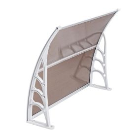 HT-100 X 80 Household Application Door & Window Rain Cover Eaves Brown Board & White Holder (Option: Defaulttitle)