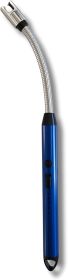 Electric Rechargeable Lighter with Flexible Long Neck - USB Powered - LED Battery Display - for Candles, Camping, and More (Color: Royal Blue)
