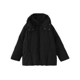 Casual Detachable Hooded 90 White Duck Down Jacket (Option: Black-S)