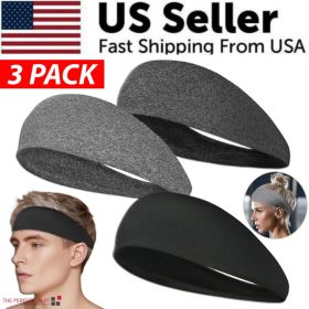 3x Mens Women Sweat Sweatband Headband Stretch Sports Head Band Yoga Gym Running (Option: Default title)