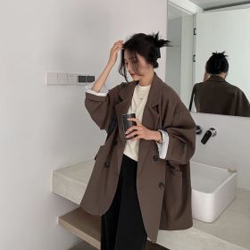 New Women's Coffee Suit Jacket Spring And Autumn (Option: Coffee-M)