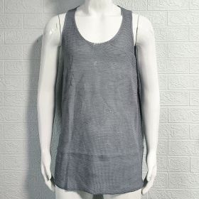 Men's Summer Loose Sleeveless Knitted Vest (Option: Gray-L)