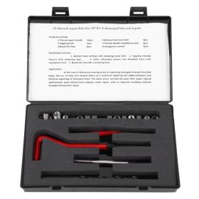 25Pcs Thread Repair Kit Stainless Steel Twisted Drill Wrench Threaded Insert Tap Insertion Tool M7x1 (Option: Default)